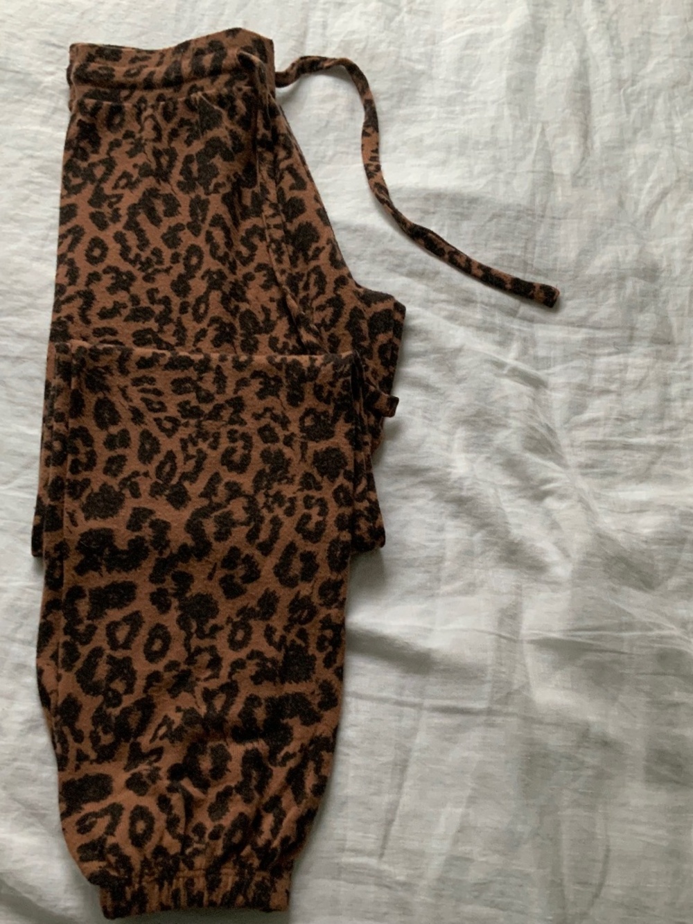 LNA Brown Brushed Leopard Joggers Sweatpants Size S